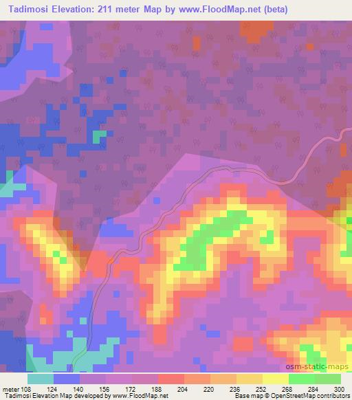 Tadimosi,Congo (Brazzaville) Elevation Map