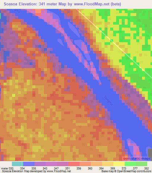 Soasoa,Congo (Brazzaville) Elevation Map