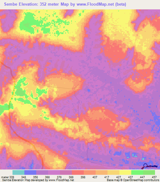 Sembe,Congo (Brazzaville) Elevation Map