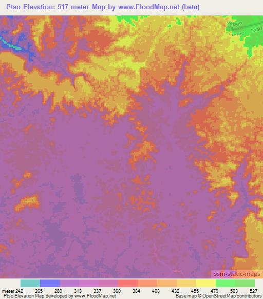 Ptso,Congo (Brazzaville) Elevation Map