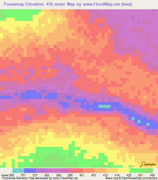 Pousamay,Congo (Brazzaville) Elevation Map