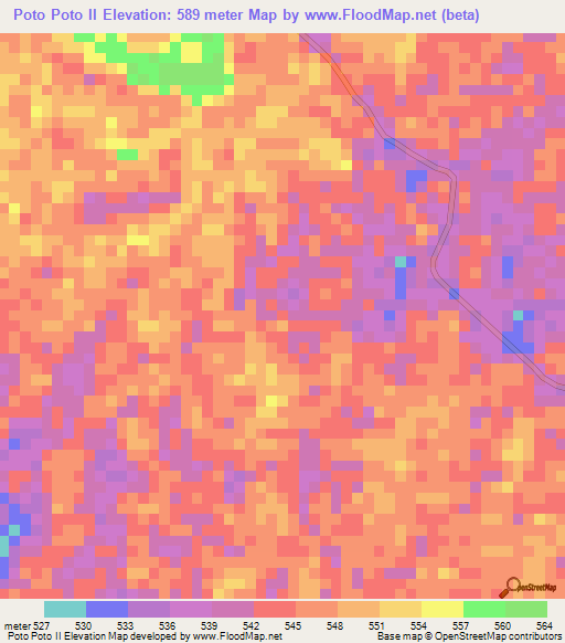 Poto Poto II,Congo (Brazzaville) Elevation Map