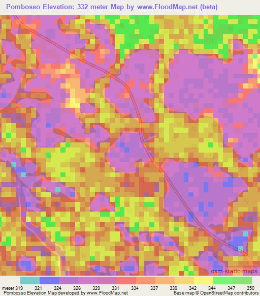 Pombosso,Congo (Brazzaville) Elevation Map