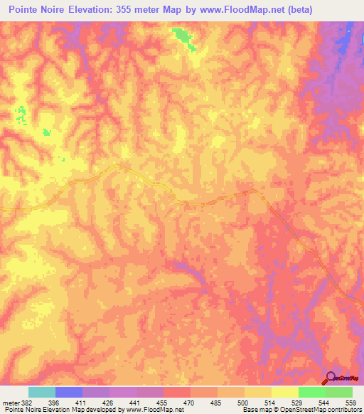 Pointe Noire,Congo (Brazzaville) Elevation Map