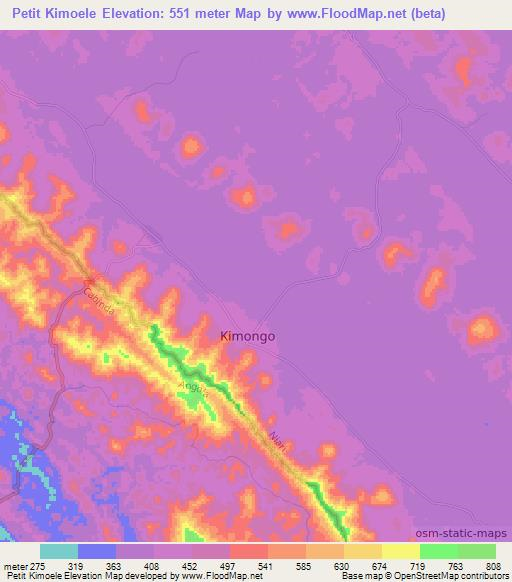 Petit Kimoele,Congo (Brazzaville) Elevation Map