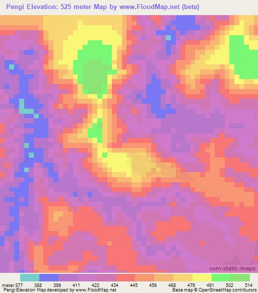 Pengi,Congo (Brazzaville) Elevation Map