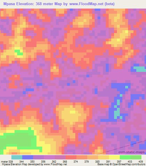 Mpasa,Congo (Brazzaville) Elevation Map