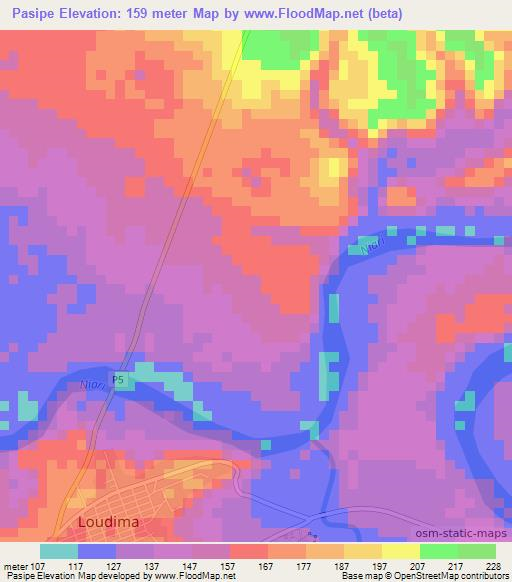Pasipe,Congo (Brazzaville) Elevation Map