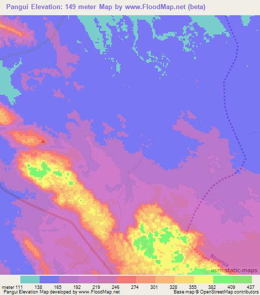 Pangui,Congo (Brazzaville) Elevation Map
