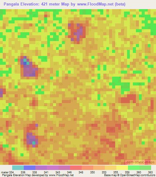 Pangala,Congo (Brazzaville) Elevation Map