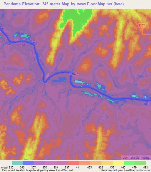 Pandama,Congo (Brazzaville) Elevation Map