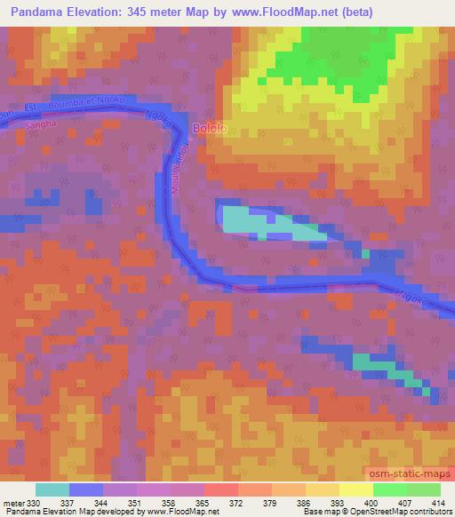 Pandama,Congo (Brazzaville) Elevation Map
