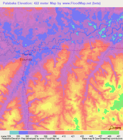 Palabaka,Congo (Brazzaville) Elevation Map