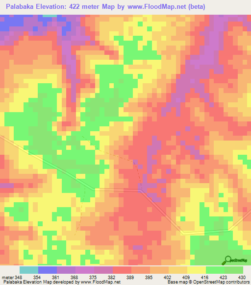 Palabaka,Congo (Brazzaville) Elevation Map