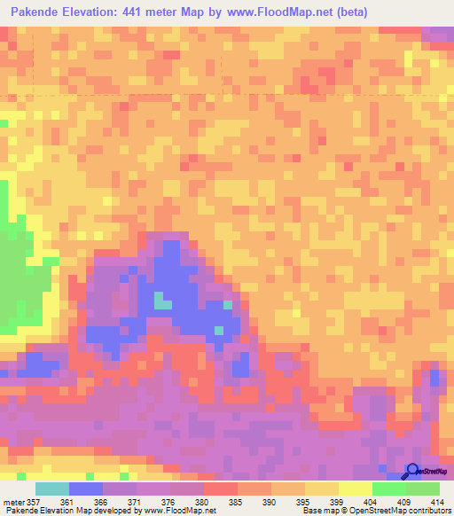 Pakende,Congo (Brazzaville) Elevation Map