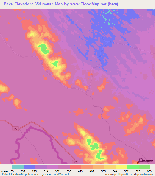 Paka,Congo (Brazzaville) Elevation Map