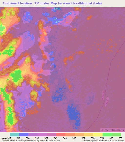 Oudzima,Congo (Brazzaville) Elevation Map