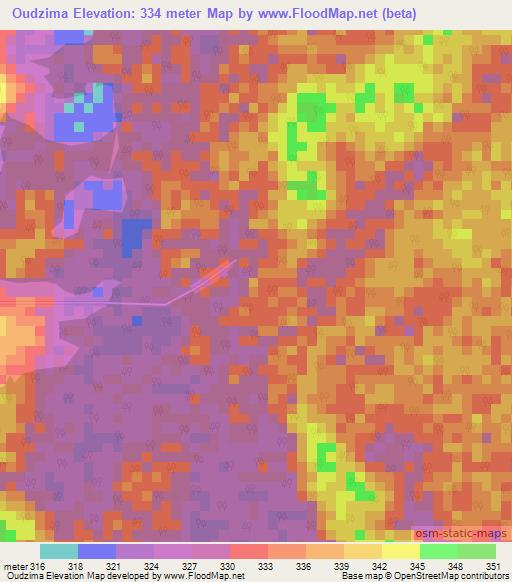 Oudzima,Congo (Brazzaville) Elevation Map