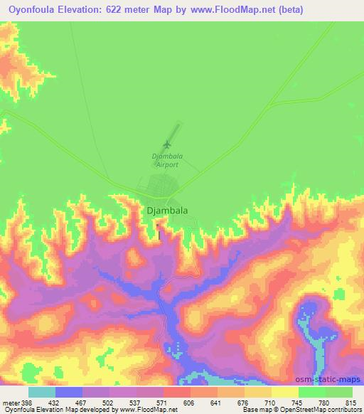 Oyonfoula,Congo (Brazzaville) Elevation Map