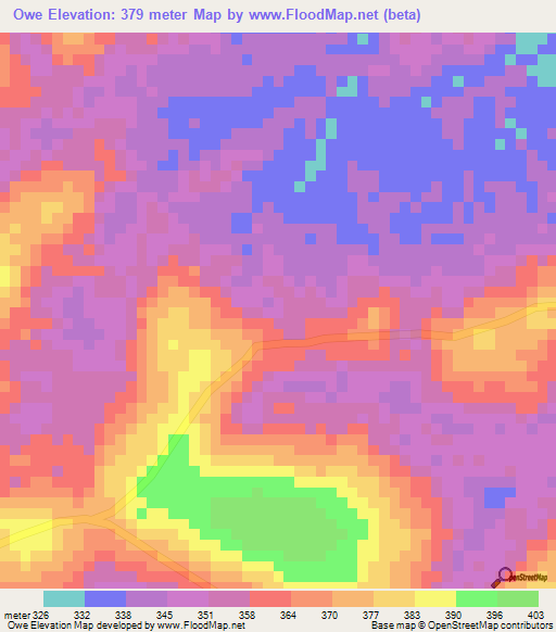 Owe,Congo (Brazzaville) Elevation Map