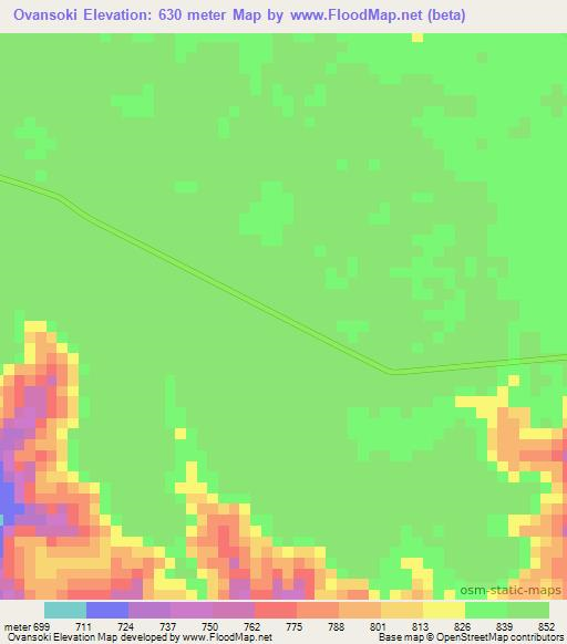 Ovansoki,Congo (Brazzaville) Elevation Map