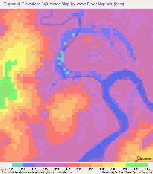 Ourombi,Congo (Brazzaville) Elevation Map