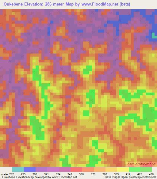 Oukebene,Congo (Brazzaville) Elevation Map