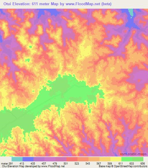 Otui,Congo (Brazzaville) Elevation Map