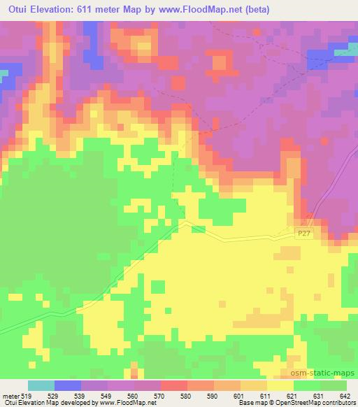 Otui,Congo (Brazzaville) Elevation Map