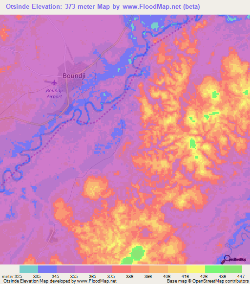 Otsinde,Congo (Brazzaville) Elevation Map