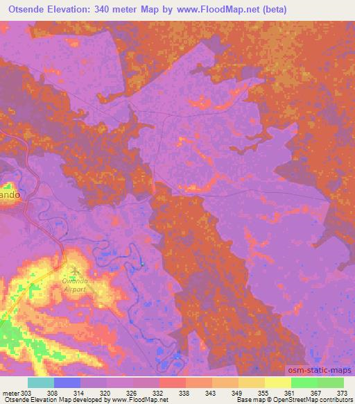Otsende,Congo (Brazzaville) Elevation Map