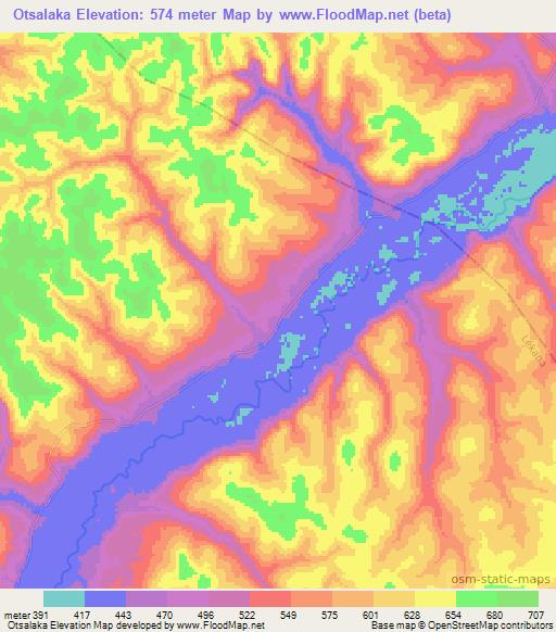 Otsalaka,Congo (Brazzaville) Elevation Map