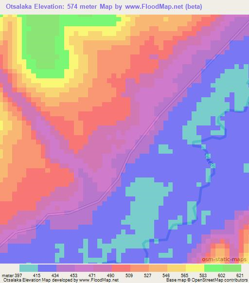 Otsalaka,Congo (Brazzaville) Elevation Map