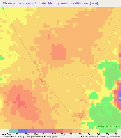 Otouene,Congo (Brazzaville) Elevation Map