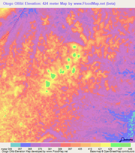 Otogo Ollibi,Congo (Brazzaville) Elevation Map