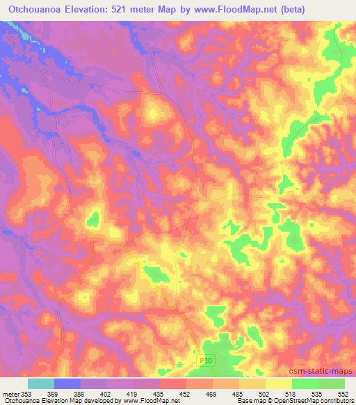 Otchouanoa,Congo (Brazzaville) Elevation Map
