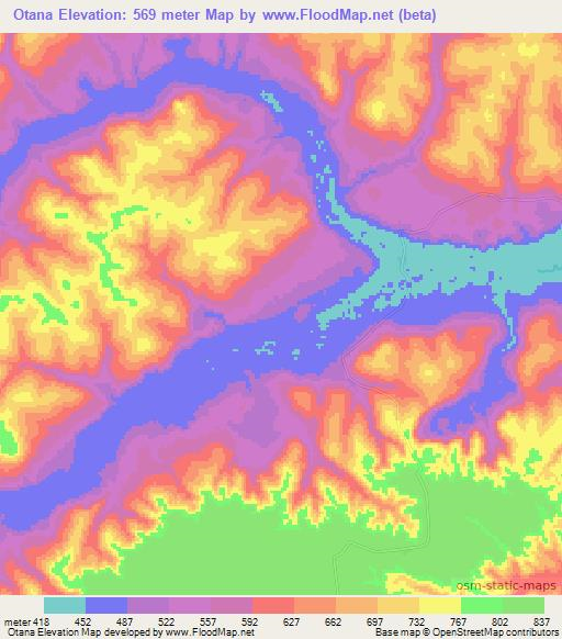 Otana,Congo (Brazzaville) Elevation Map