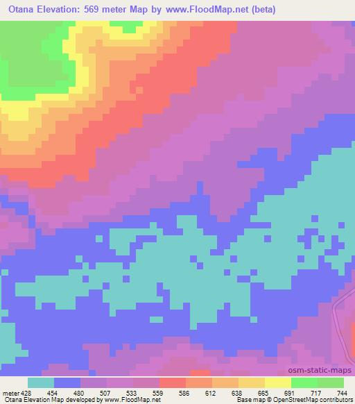 Otana,Congo (Brazzaville) Elevation Map