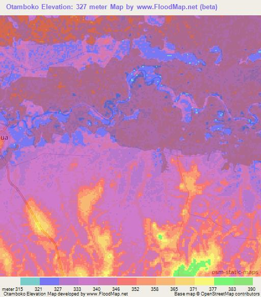 Otamboko,Congo (Brazzaville) Elevation Map