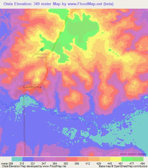 Otala,Congo (Brazzaville) Elevation Map