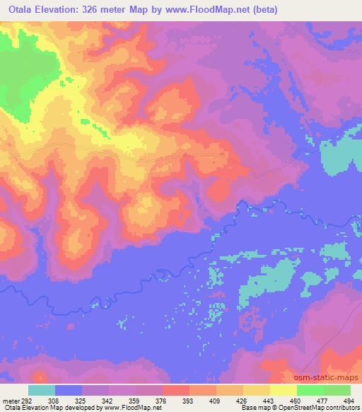 Otala,Congo (Brazzaville) Elevation Map