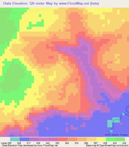 Otala,Congo (Brazzaville) Elevation Map