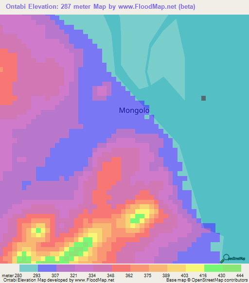 Ontabi,Congo (Brazzaville) Elevation Map