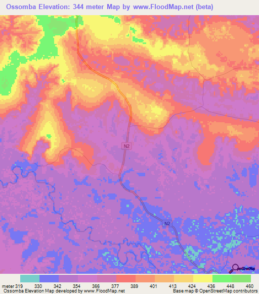 Ossomba,Congo (Brazzaville) Elevation Map