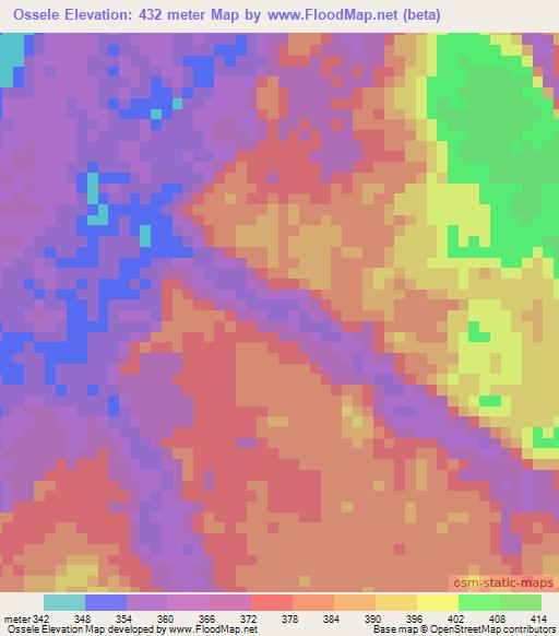 Ossele,Congo (Brazzaville) Elevation Map