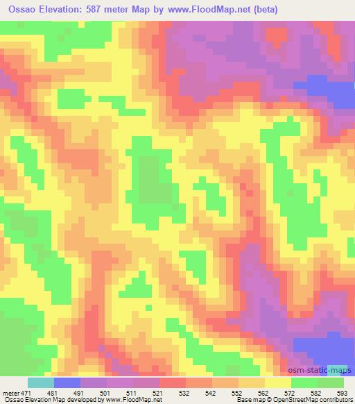 Ossao,Congo (Brazzaville) Elevation Map