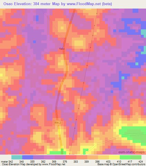 Osao,Congo (Brazzaville) Elevation Map