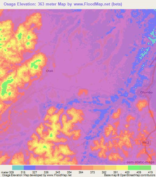 Osaga,Congo (Brazzaville) Elevation Map