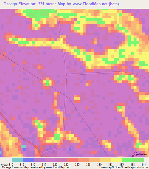 Ossaga,Congo (Brazzaville) Elevation Map