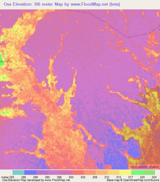 Osa,Congo (Brazzaville) Elevation Map